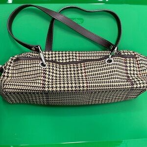 Lauren Ralph Lauren Tan and Black Houndstooth Mini Bag unused